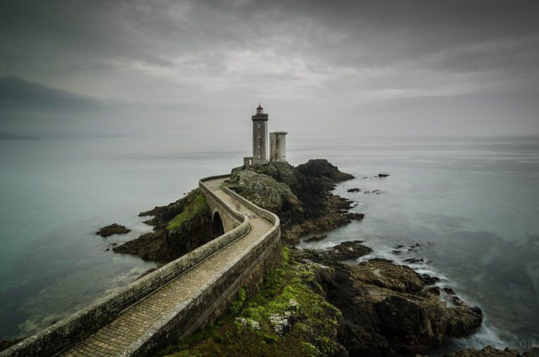 lighthouse, bridge, crossing